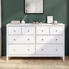 Image de Commode 8 tiroirs 160x39 5x96 cm en pin blanc - CHILOM