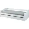 Image de Lit gigogne leonie 90x190cm 2 couchages en bois massif blanc sommiers inclus matelas non inclus 29040405