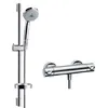 Image de Hansgrohe 27085000 Ensemble de douche Combi Colonne Croma 100 + Mitigeur thermostatique Multi Ecostat 1001 SL