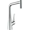 Image de Mitigeur Metris Hansgrohe pour évier de cuisine avec sa douchette extractible. Équipez-vous avec le must de la robinetterie.