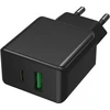 Image de CHARGEUR SECTEUR 1 PORT USB Type-A QC + 1 PORT USB Type-C PD NOIR