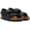Image de Sandales Birkenstock Milano Birko Flor pour homme - Noir - Synthétique - Boucle