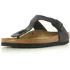 Image de Sandales - Birkenstock - Gizeh - Cuir noir - Boucle réglable - Semelle confortable