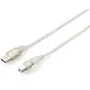 Image de Equip 128653 Cavo Usb Usb 2.0 1 M Usb A Usb B Argento, Trasparente