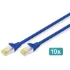 Image de Cable Reseau Digitus Cat 6a 2 M S/ftp, Lot De 10, Bleu