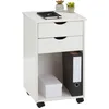 Image de Caisson De Bureau Sur Roulettes Kano, Avec 2 Tiroirs, En Pin Massif Lasuré Blanc