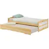Image de Lit gigogne lorena en pin massif, 90 x 190 cm, vernis naturel et blanc