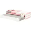 Image de Lit Gigogne Lorena En Pin Massif, 90 X 190 Cm, Lasuré Blanc Et Rose