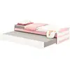 Image de Lit gigogne lorena en pin massif, 90 x 190 cm, lasuré blanc et rose