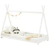 Image de Lit montessori tipi ELIN 90 x 190 cm lit cabane enfant en pin massif lasuré blanc