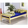 Image de Lit simple lit enfant cadre de lit 90 x 200 cm pin vernis naturel