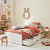 Image de Lit fonctionnel MIA avec rangements 3 tiroirs 90 x 190 cm en pin massif lasuré blanc