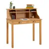 Image de Bureau secrétaire marlene, avec 2 tiroirs, en pin massif finition cirée