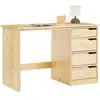 Image de Bureau enfant emma, en pin massif, 4 tiroirs et plateau inclinable, naturel