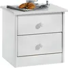 Image de Table de chevet RONDO pin massif lasuré blanc