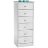 Image de Chiffonnier RONDO meuble de rangement commode apothicaire avec 6 tiroirs en pin massif lasuré blanc