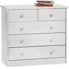 Image de Commode en pin rondo, 2+3 tiroirs, lasuré blanc