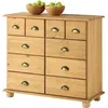 Image de Commode COLMAR chiffonnier apothicaire rangement avec 8 tiroirs en pin massif finition teintée/cirée