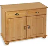 Image de Buffet COLMAR commode bahut vaisselier meuble bas rangement avec 2 tiroirs et 2 portes en pin massif teinté et ciré
