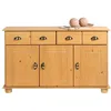 Image de Buffet salle à manger COLMAR en bois massif L 116 cm avec 3 portes battantes et 2 tiroirs spacieux coloris teinté