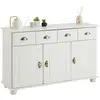 Image de Buffet salon colmar l116 cm bois massif, blanc