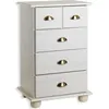 Image de Commode COLMAR chiffonnier apothicaire rangement avec 4 tiroirs en pin massif lasuré blanc