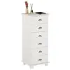 Image de Chiffonnier colmar commode apothicaire avec 6 tiroirs de rangement, en pin massif lasuré blanc
