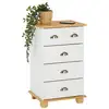 Image de Commode chambre colmar l 49 cm en bois massif - blanc et brun