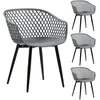 Image de Lot De 4 Chaises Madeira, En Plastique Gris Anthracite