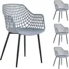 Image de Lot De 4 Chaises Lucia, En Plastique Gris Clair