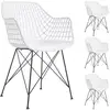 Image de Lot de 4 chaises alicante, en plastique blanc et métal noir