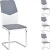 Image de Lot De 4 Chaises Leona, En Synthétique Blanc Et Gris