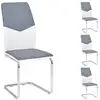 Image de Lot de 4 chaises leona, en synthétique blanc et gris