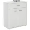 Image de Buffet MONACO commode meuble de rangement avec 1 tiroir et 2 portes en mélaminé blanc