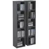 Image de Etagères modulables musique pour cd et dvd, lot de 2 meubles de rangement en colonne avec 10 compartiments, en mélaminé gris mat