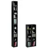 Image de Etagères modulables musique pour cd et dvd, lot de 2 meubles de rangement en colonne avec 10 compartiments, en mélaminé noir mat