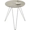 Image de Table D'appoint Benno, Avec Pieds En Épingle Métal Chromé Et Décor Béton Gris