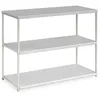 Image de Etagère de rangement SENDAI en métal et 3 tablettes beige étagère au sol dim 100x81x35 cm meuble avec étagères
