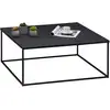 Image de Table Basse Carrée Hilar, Cadre Et Plateau En Métal Laqué Noir