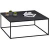 Image de Table basse HILAR table de salon grande table dappoint design retro vintage industriel plateau carré en métal laqué noir