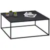 Image de Table basse carrée hilar, cadre et plateau en métal laqué noir