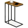 Image de Bout de canapé DEBORA coloris vintage noir table dappoint table basse de salon cadre en métal gris et plateau rectangulaire