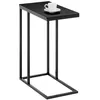 Image de Bout de canapé DEBORA table dappoint table basse de salon cadre en métal noir et plateau rectangulaire en MDF noir mat