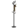 Image de Porte-manteaux MILA portant pour vêtements sur pied hauteur 174 cm socle rond et 8 crochets meuble dentrée en métal laqué noir
