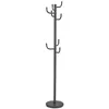 Image de Porte-manteaux MILA portant pour vêtements sur pied hauteur 174 cm socle rond et 8 crochets meuble dentrée en métal laqué gris