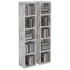 Image de Etagères modulables musique pour cd et dvd, lot de 2 meubles de rangement en colonne avec 10 compartiments, en mélaminé shabby chic