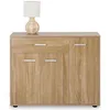 Image de Buffet CORALINE commode meuble de rangement avec 1 tiroir et 3 portes en mélaminé décor chêne sonoma