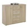 Image de Buffet salle à manger ELODIE L 89 cm coloris chêne sonoma avec 4 tiroirs et 2 portes bahut bas