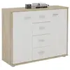 Image de Buffet salon elodie l 89 cm - coloris chêne sonoma et blanc
