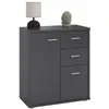 Image de Buffet salle à manger REMY L 60 cm gris mat avec 2 portes et 2 tiroirs bahut bas meuble de rangement style moderne